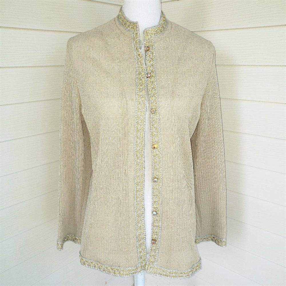 Vintage 60s College Girl Elegant Sparkly Dressy Cardigan Sweater